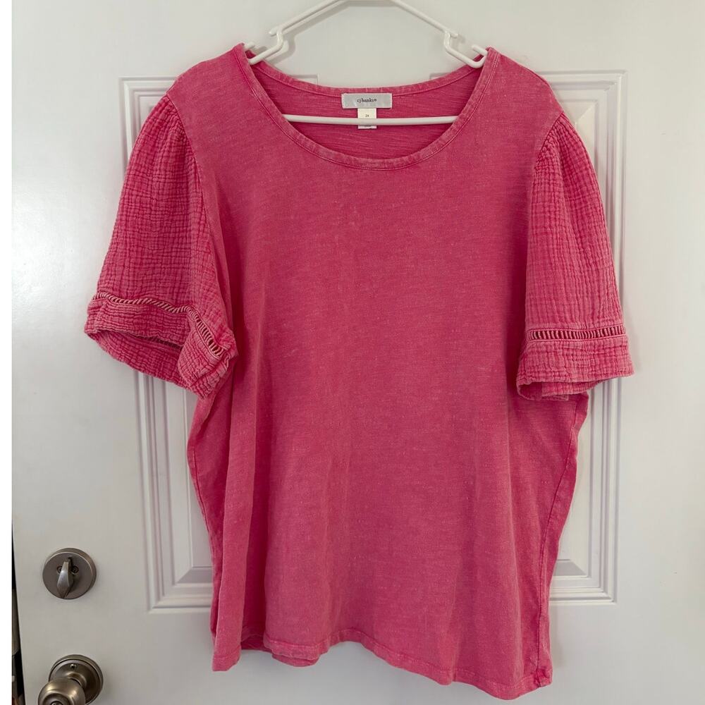 C.J. Banks Pink Blouse Size 2X